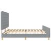 vidaXL Estructura de cama con cabecera Gris claro 200 x 200 cm tela