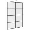 vidaXL Mampara de ducha accesible vidrio ESG claro negro 140x195 cm