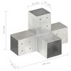 vidaXL Conector de postes en forma de X metal galvanizado 81x81 mm