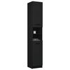 vidaXL Armario de ba&ntilde;o de madera contrachapada negro 32x34x188,5 cm