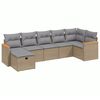 vidaXL Juego de sof&aacute;s jard&iacute;n con cojines beige mezcla 7 pzas rat&aacute;n PE
