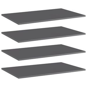 vidaXL Estante estanter&iacute;a 4 uds contrachapada gris brillo 80x50x1,5 cm