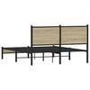 vidaXL Estructura de cama sin colch&oacute;n metal roble Sonoma 140x190 cm