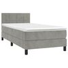vidaXL Cama box spring con colch&oacute;n terciopelo gris claro 100x200 cm