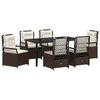 vidaXL Conjunto de Comedor de Jard&iacute;n 7 pcs Marr&oacute;n rat&aacute;n sint&eacute;tico