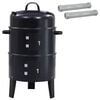 vidaXL Parrilla al aire libre &Oslash; 40 x 80 cm Acero Negro