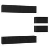 vidaXL Conjunto de mueble de TV 6 uds. Roble Negro