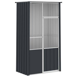 vidaXL Jaula de p&aacute;jaros acero galvanizado gris antracita 115x78x200 cm