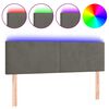 vidaXL Cabecero con LED de terciopelo gris oscuro 144x5x78/88 cm