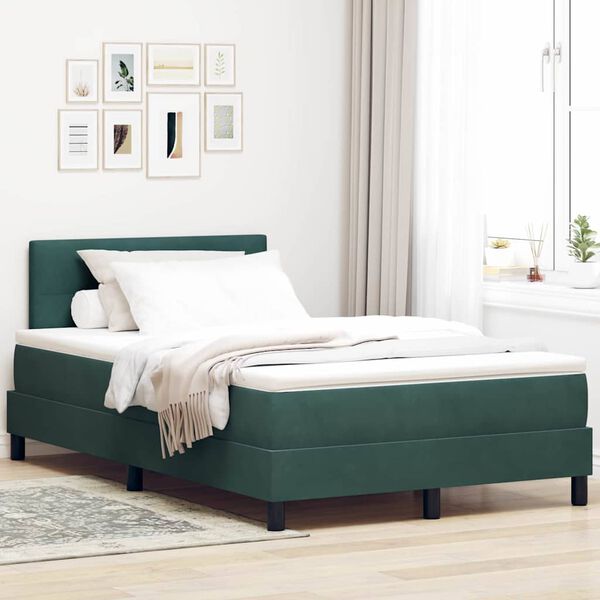 vidaXL Cama tipo Box Spring Verde oscuro 120 x 200 cm Terciopelo