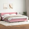 vidaXL Cama box spring con colchones terciopelo rosa 180x210 cm