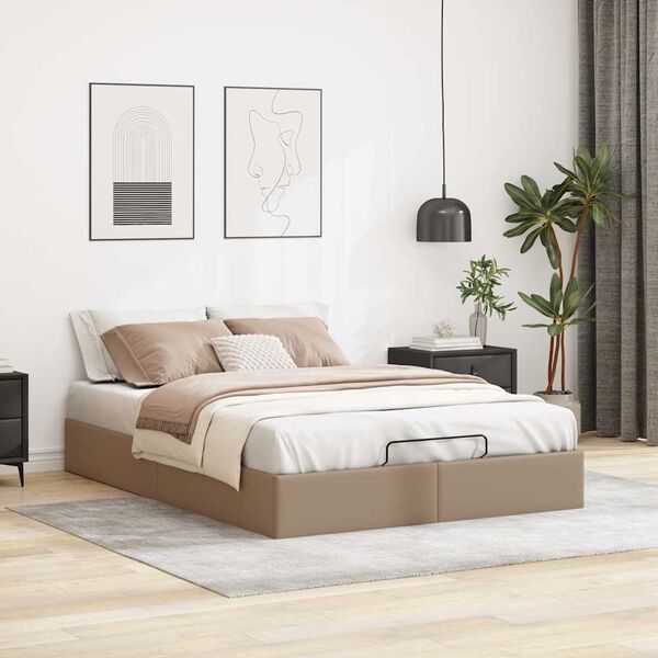 vidaXL Estructura cama otomana sin colch&oacute;n 140x190 cm cappucino