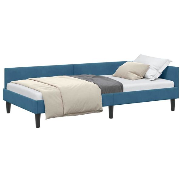 vidaXL Estructura de cama en esquina Azul 100 cm x 200 cm Terciopelo