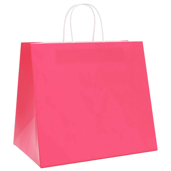 vidaXL Bolsas de papel con asas 50 uds rosa 32x22x28 cm