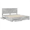vidaXL Estructura de cama con cabecera Gris Concreto 200 x 200 cm