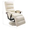 vidaXL Sill&oacute;n reclinable para TV de cuero sint&eacute;tico color crema