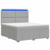 vidaXL Cama de muelles con LED y colch&oacute;n Gris Claro 140 x 200 cm Tela