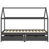 vidaXL Estructura de cama infantil y cajones madera pino gris 90x200cm
