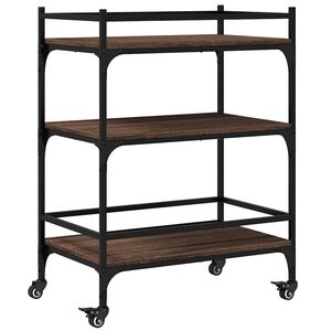 vidaXL Carrito de cocina madera ingenier&iacute;a marr&oacute;n roble 65x40x86,5 cm