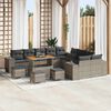vidaXL Conjunto de sof&aacute; de jard&iacute;n 14 pcs Gris rat&aacute;n sint&eacute;tico