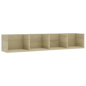 vidaXL Estante de pared para CD contrachapada color roble 100x18x18 cm