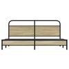 vidaXL Estructura de cama sin colchón metal roble Sonoma 200x200 cm