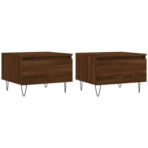 vidaXL Mesas de centro 2 uds madera ingenier&iacute;a roble marr&oacute;n 50x46x35cm