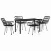 vidaXL Conjunto de Comedor de Jard&iacute;n 5 uds. Negro