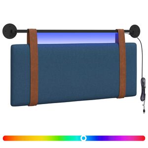 vidaXL Cabecero colgante Con luz LED Azul PU antiguo