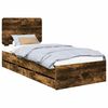 vidaXL Estructura de cama Roble ahumado 75 x 190 cm Madera Ingenieril