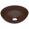 vidaXL Lavabo de cuarto de ba&ntilde;o redondo cer&aacute;mica marr&oacute;n oscuro