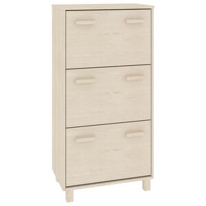 vidaXL Zapatero HAMAR madera pino maciza marr&oacute;n miel 59,5x35x117 cm