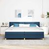 vidaXL Cama tipo Box Spring con colch&oacute;n Azul 200 x 200 cm Poli&eacute;ster
