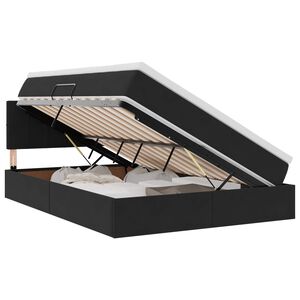 vidaXL Cama con almacenamiento y LED Negro 140 x 200 cm Terciopelo
