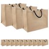 vidaXL Bolsas de yute 50 Natural y negro 42 x 33 x 19 cm