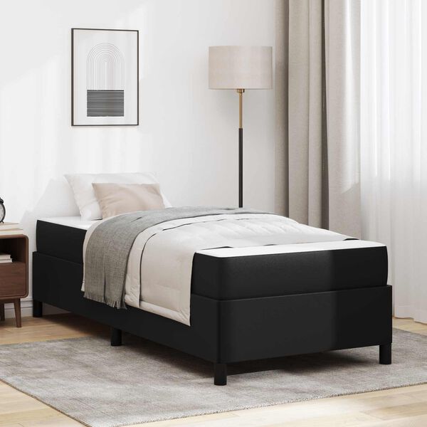vidaXL Estructura de cama con colch&oacute;n Negro 90 x 190 cm tela