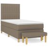 vidaXL Cama box spring con colch&oacute;n tela gris taupe 90x190 cm