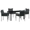 vidaXL Conjunto de Comedor de Jard&iacute;n 5 uds. Negro y Gris
