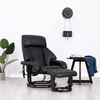 vidaXL Sillón de masaje reclinable de TV cuero sintético negro