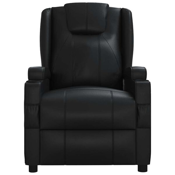 vidaXL Sill&oacute;n reclinable de cuero sint&eacute;tico negro