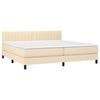 vidaXL Cama box spring con colch&oacute;n tela color crema 200x200 cm