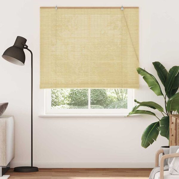 vidaXL Estor enrollable con cortinas Naturaleza 150 x 220 cm Bamb&uacute;