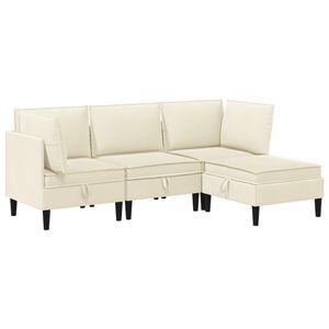 vidaXL Juego de muebles de sal&oacute;n 4 uds. 4 plaza Crema