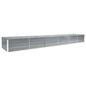 vidaXL Arriate de jard&iacute;n de acero galvanizado gris 480x80x45 cm