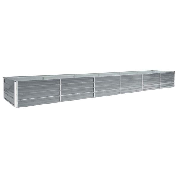 vidaXL Arriate de jard&iacute;n de acero galvanizado gris 480x80x45 cm