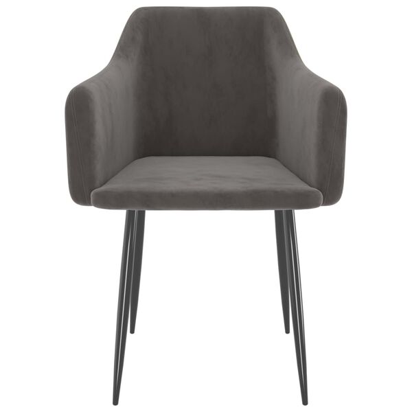 vidaXL Sillas de comedor 2 unidades terciopelo gris oscuro