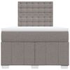 vidaXL Cama box spring con colch&oacute;n tela gris taupe 120x200 cm