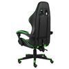 vidaXL Silla gaming de cuero sintético negro y verde