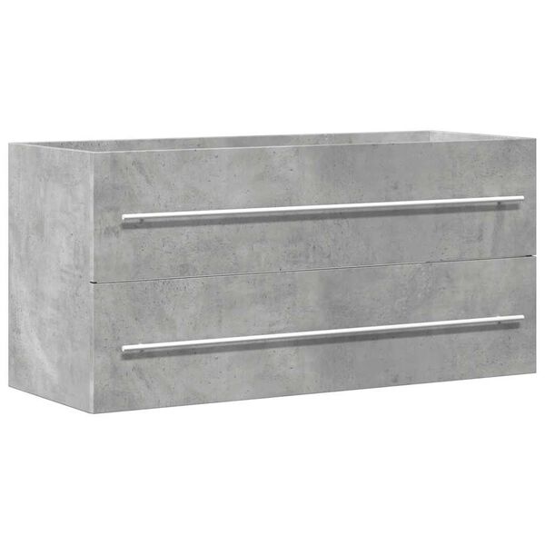vidaXL Armario para lavabo contrachapada gris hormig&oacute;n 100x38,5x48 cm