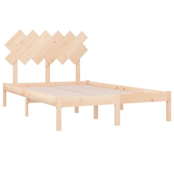 vidaXL Estructura de cama doble peque&ntilde;a de madera maciza 120x190 cm